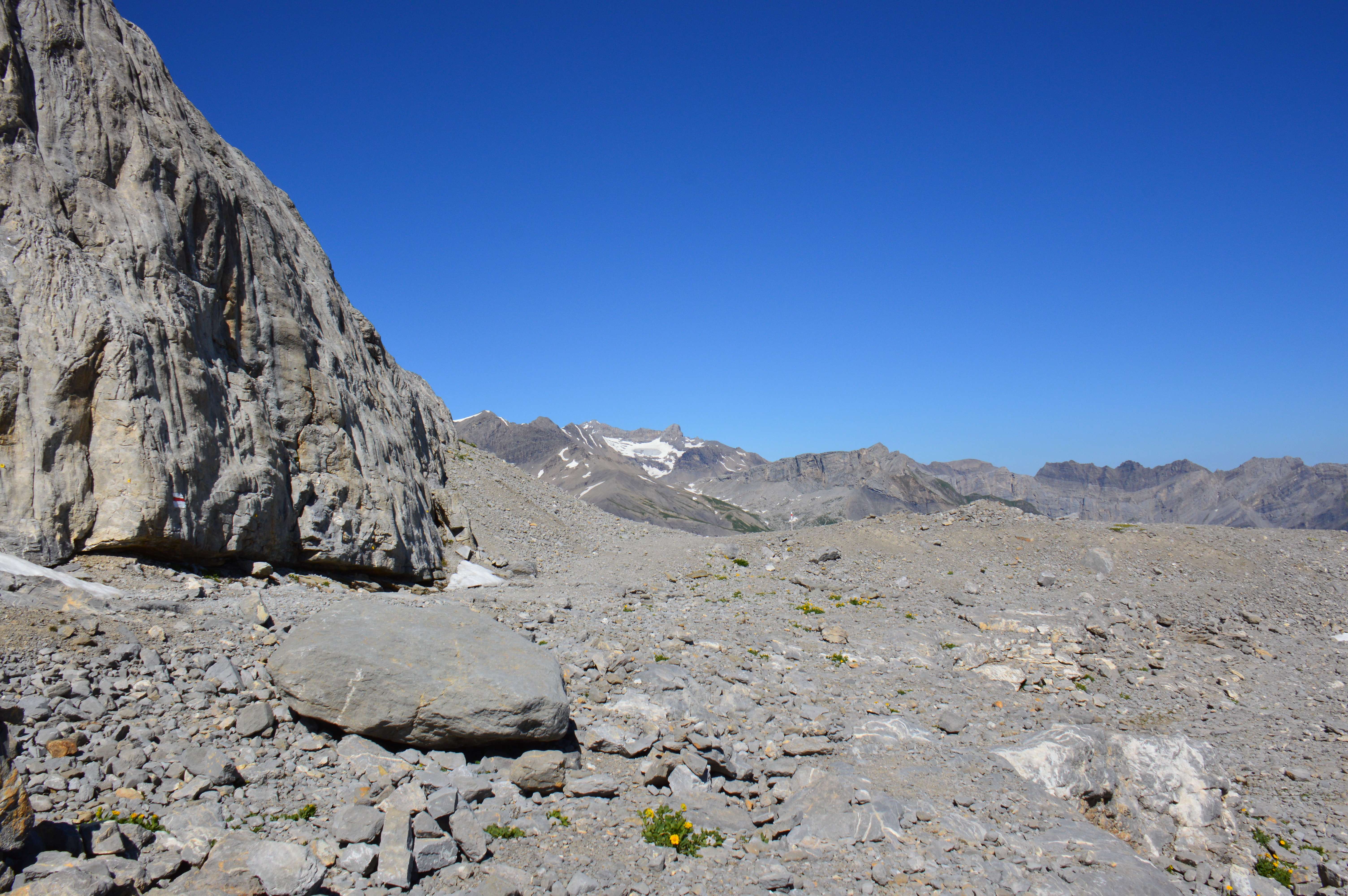 Paysage presque lunaire sur le site de Tsanfleuron en Suisse 