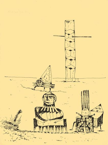 André Vereecken dessin encre de chine -1981
