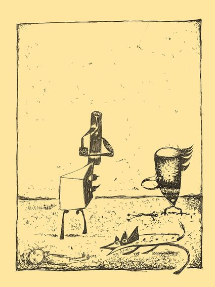André Vereecken tekening zwarte indische inkt -1980
