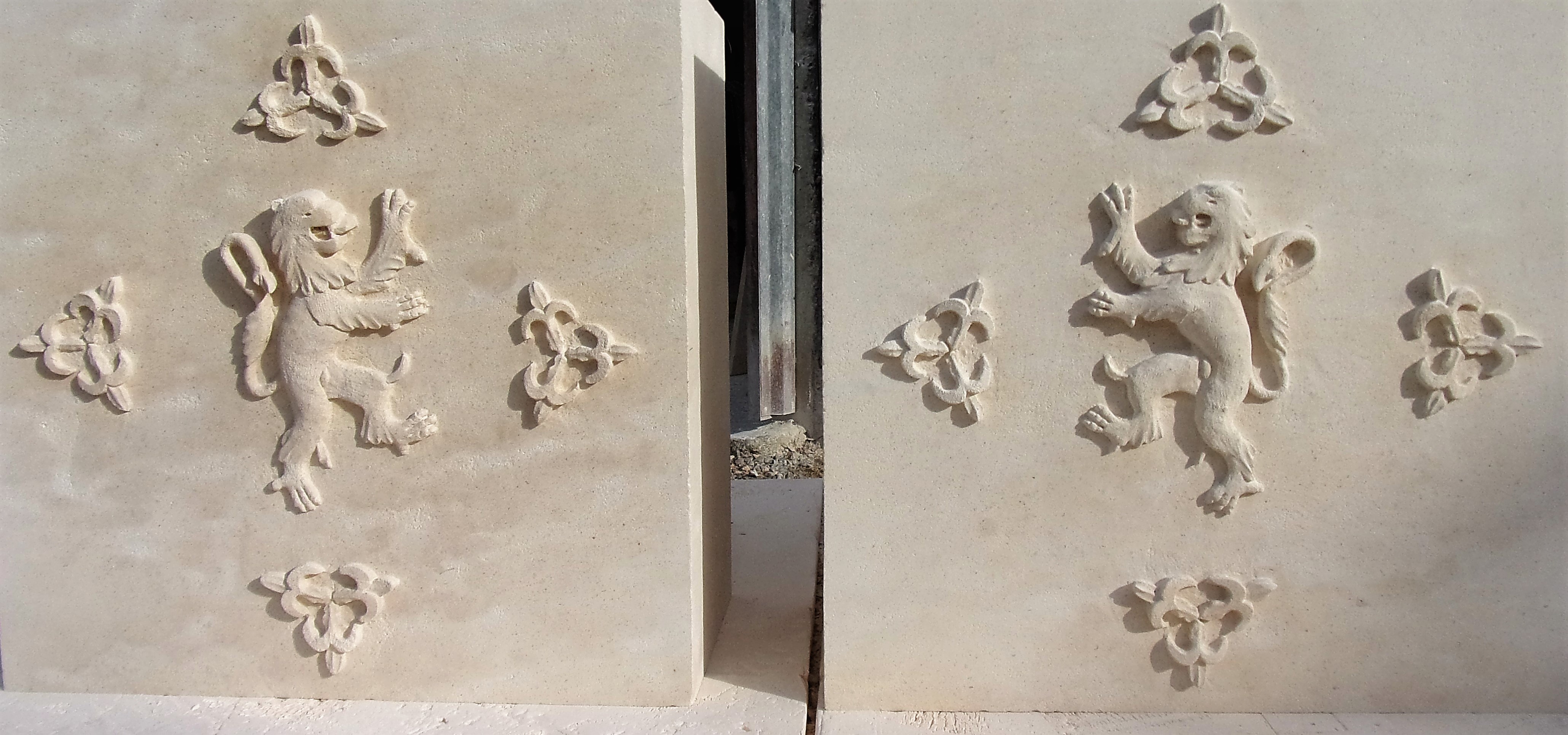Griffon bas relief