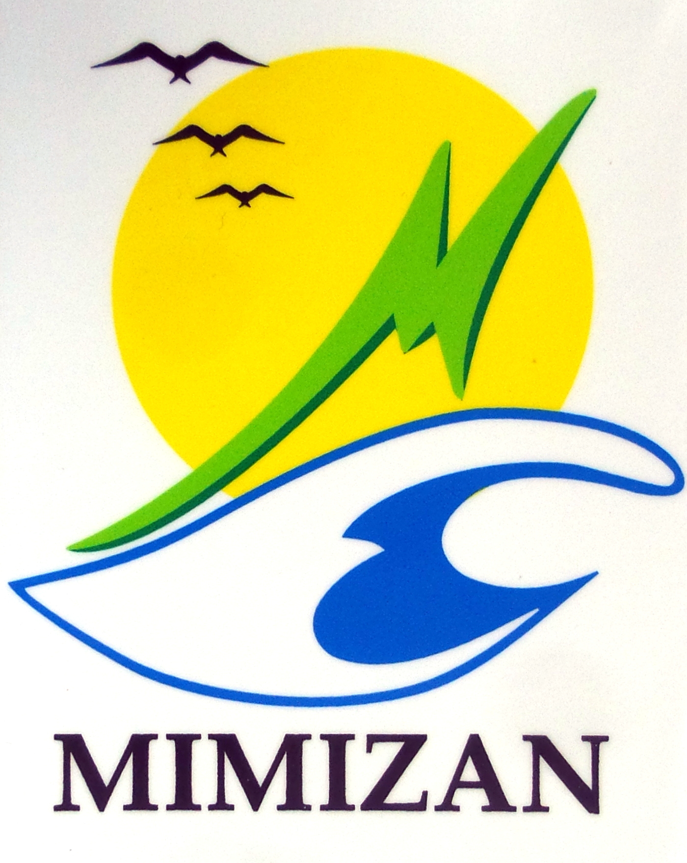 Autocollant mimizan m sur vague