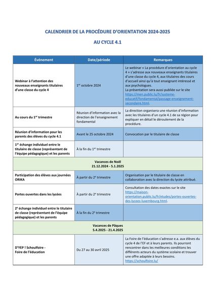 calendrier,orientation,cycle,4.1,ecole,fondamentale