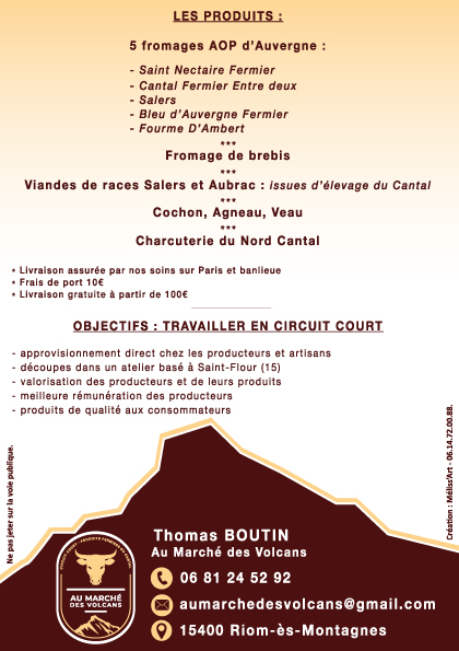 Flyer 14 8x21cm au marche des volcans 4 verso