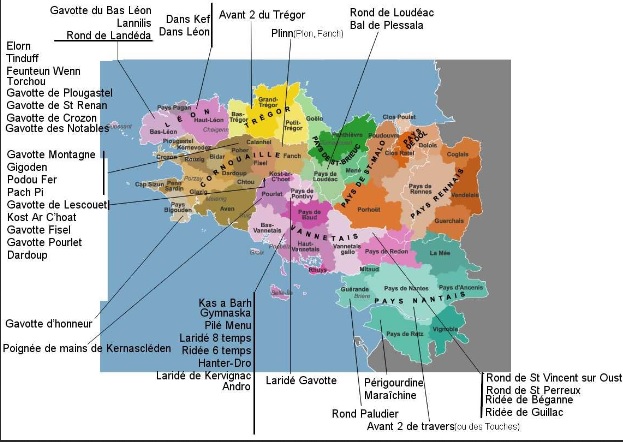 Carte des danses