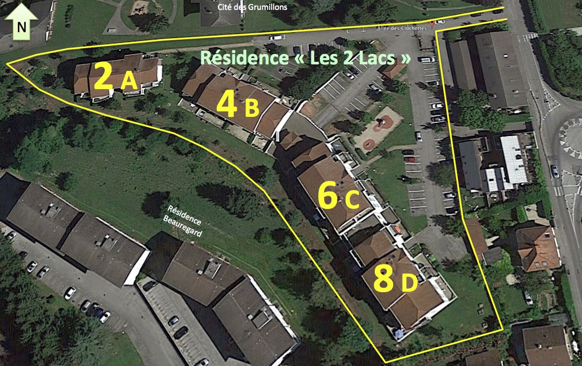 Vue aérienne résidence LES DEUX LACS, 2-8 allée des clochettes à Rumilly