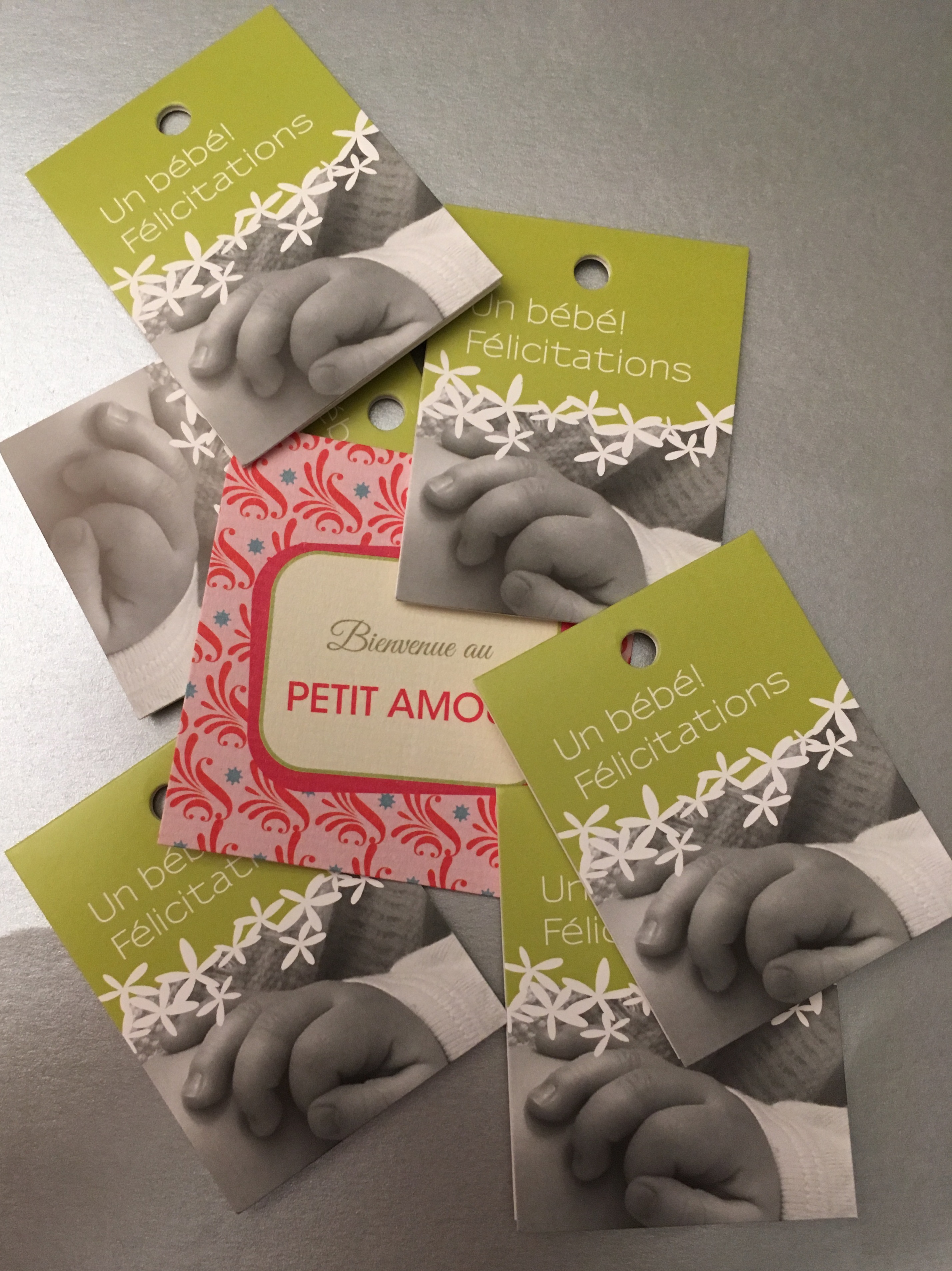 carte de naissance en option de panier pour laisser votre petit mot au destinataire 
