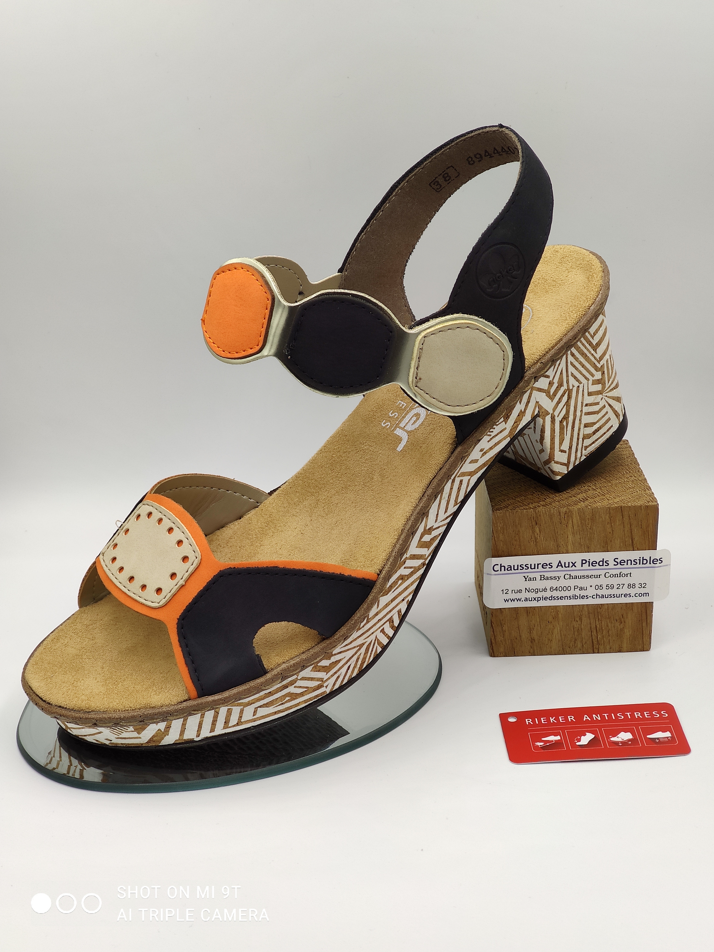Sandalettes rieker orange bleues auxpiedssensibles chaussures com