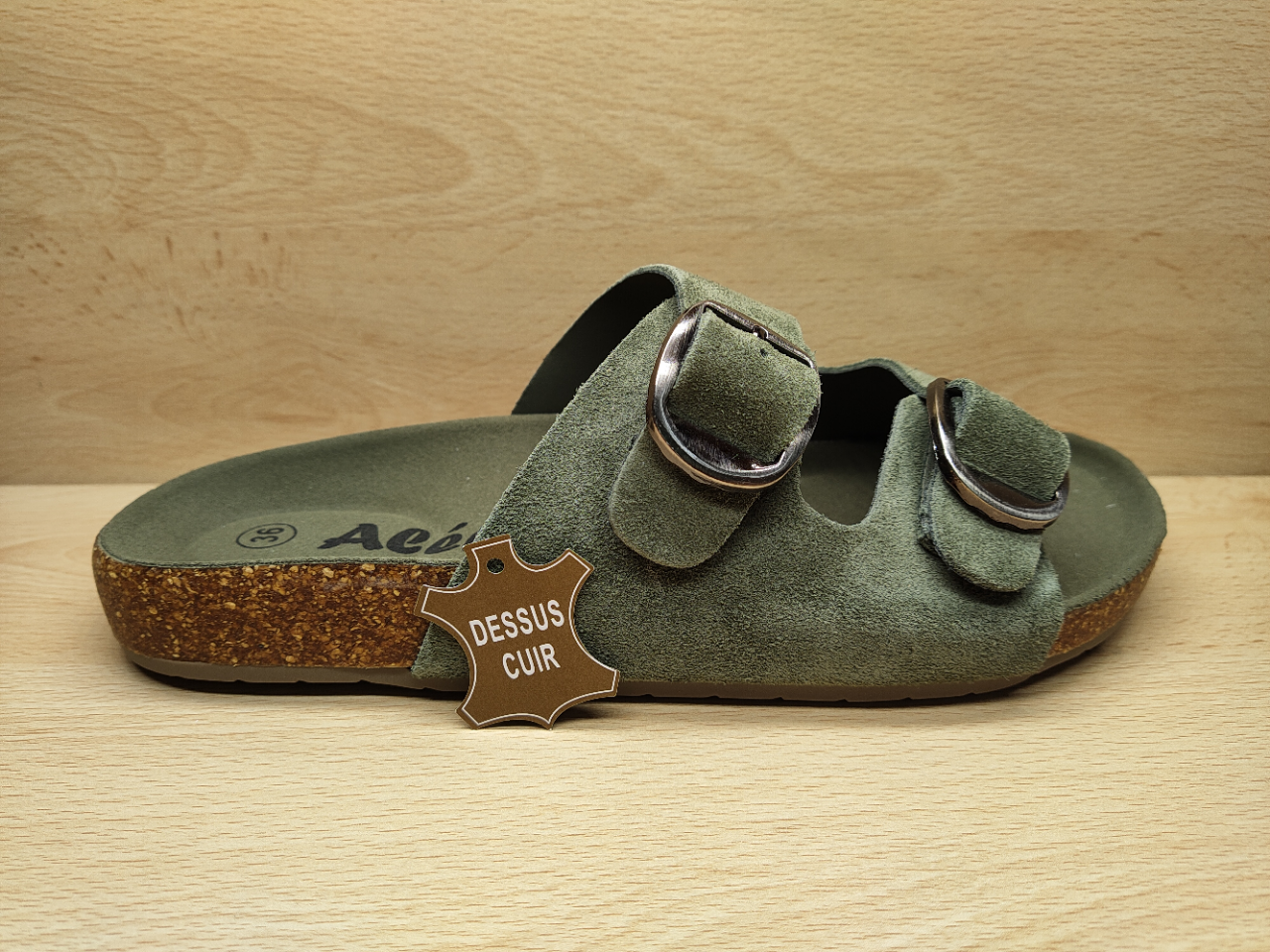 Mule alenoa al1419 kaki ext auxpiedssensibles chaussures com