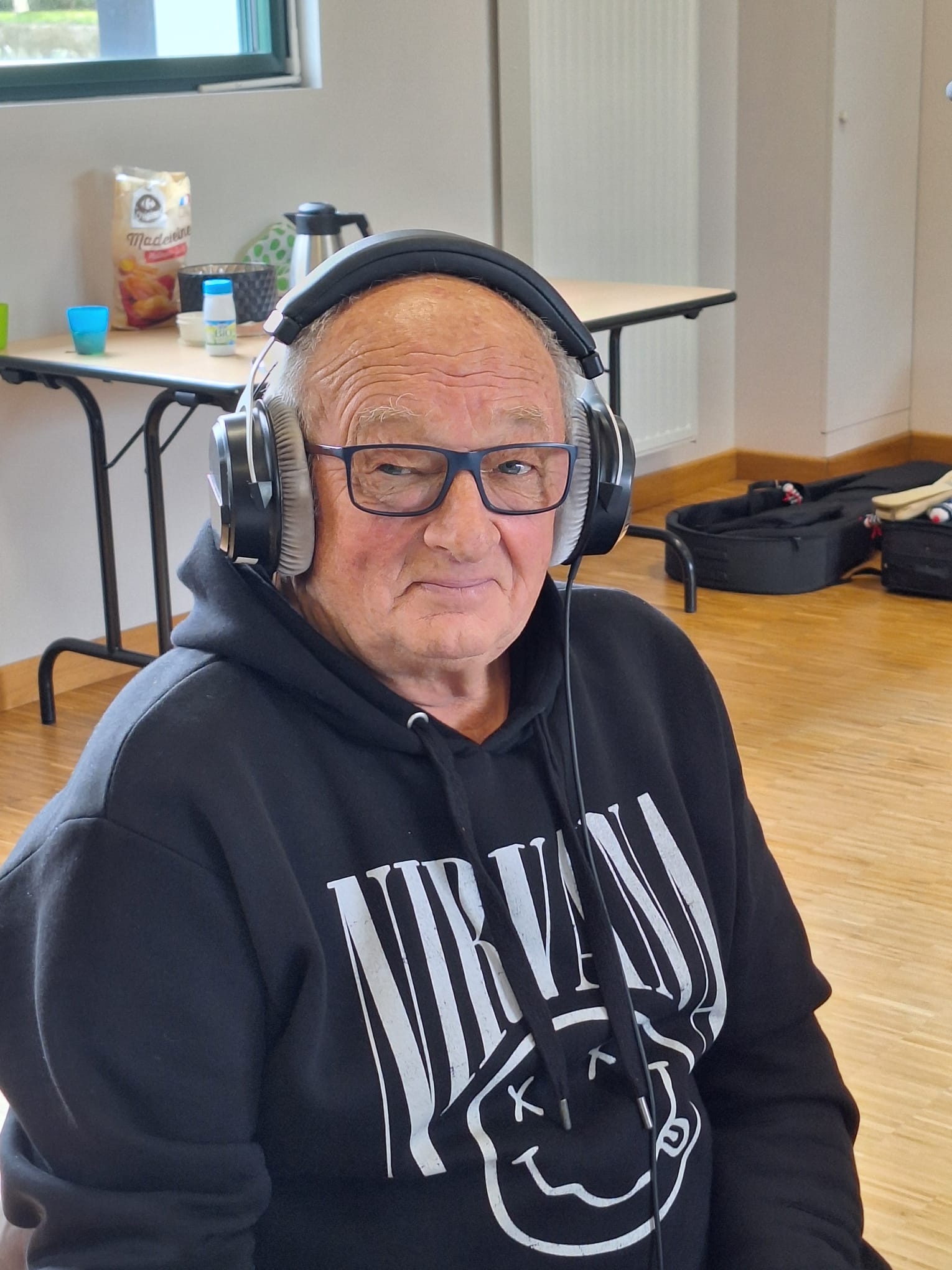 Dede pret avec son casque
