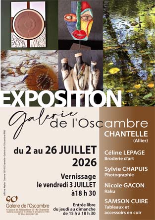 Les artistes de la galerie de l'Oscambre du 2 au 26 juillet 2026