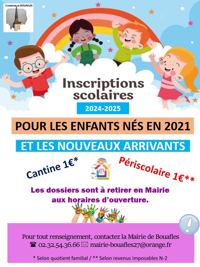 2024 affiche inscriptions scolaires ecole 2024 2025