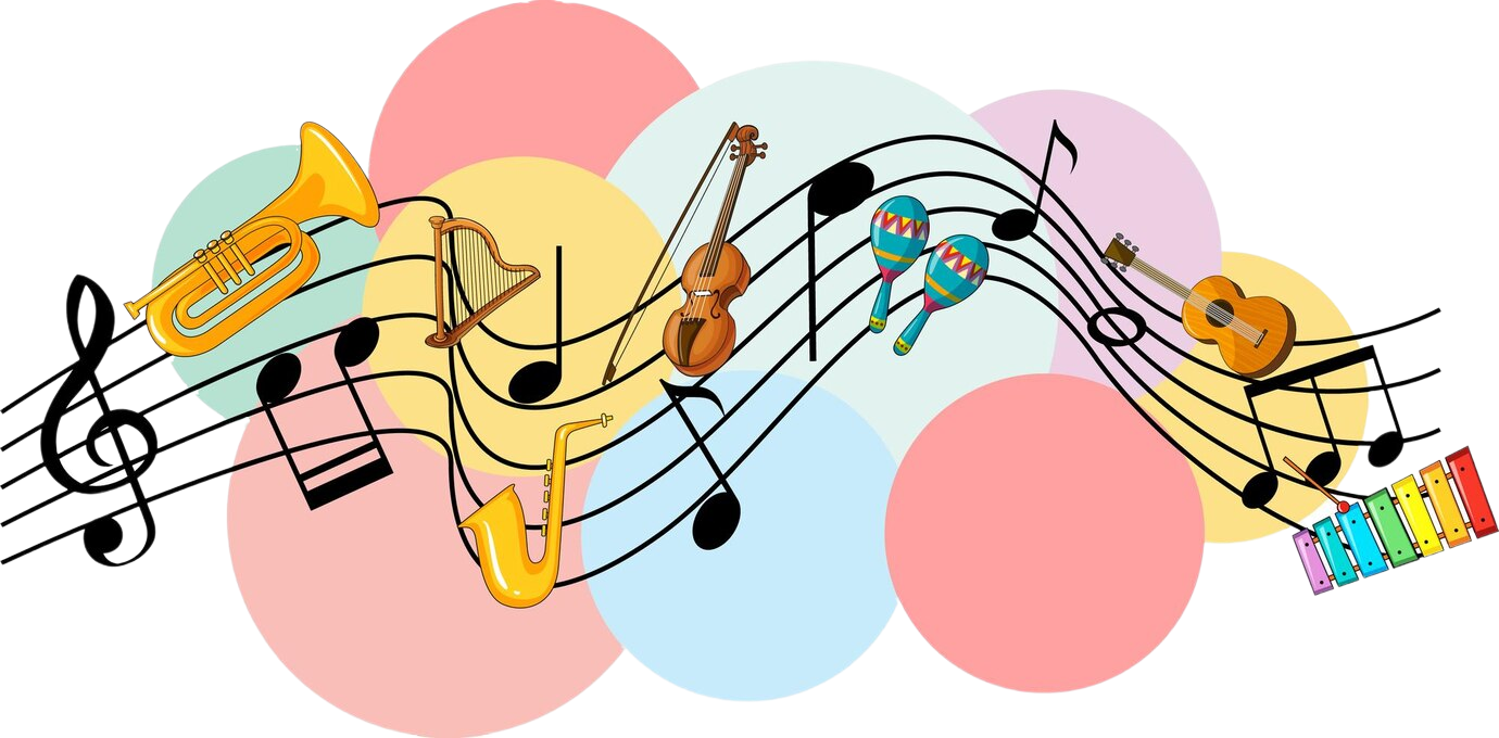 Instrument-musique-notes-musique-fond-blanc