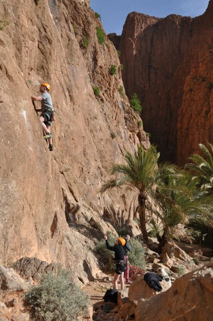 Rock climbing in Todra Gorge Morocco