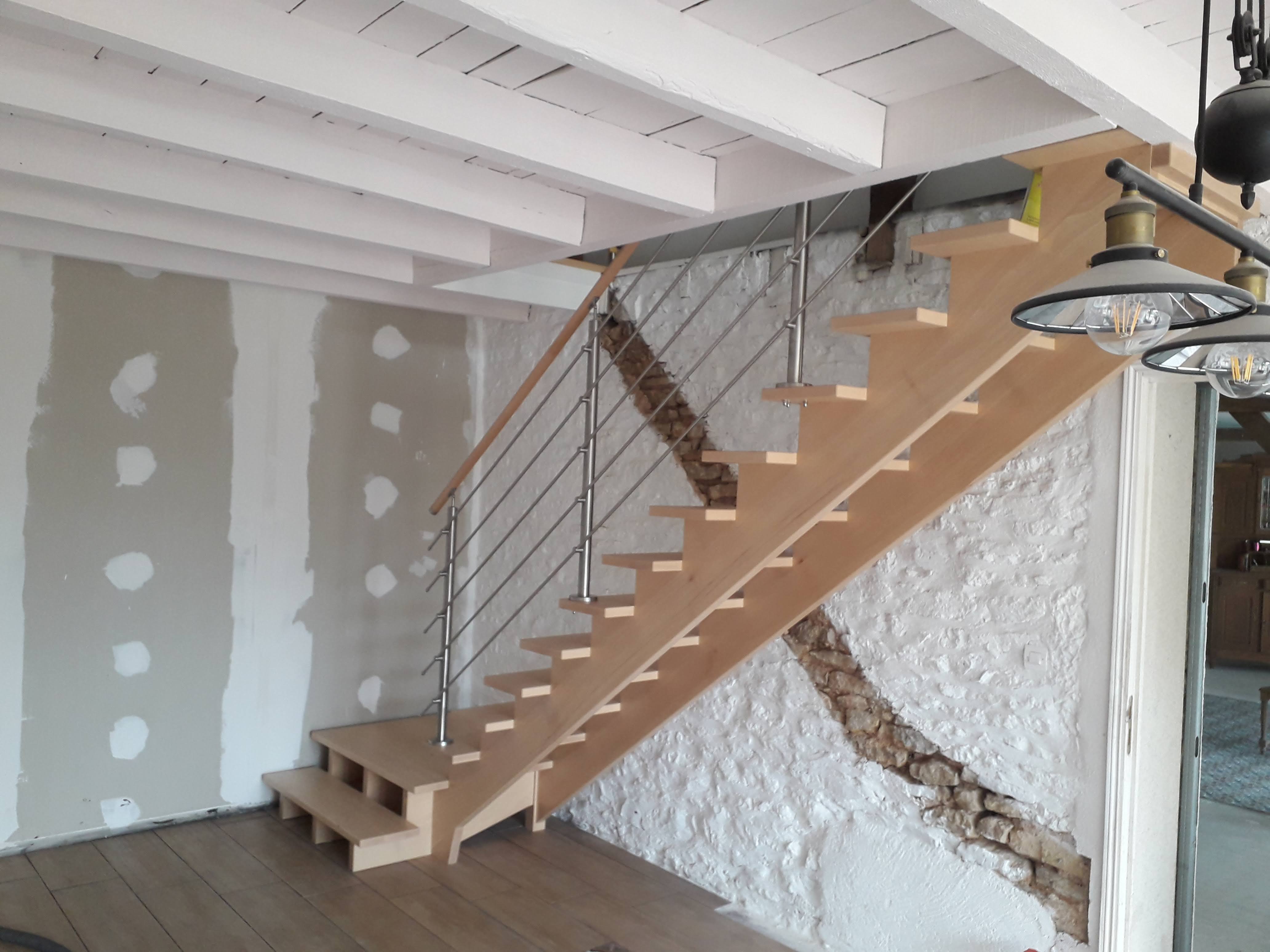 Escalier acier bois