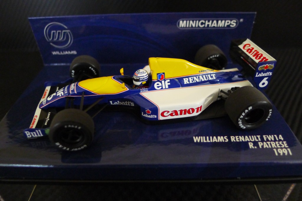 Fabricant : MINICHAMPS
Marque : Williams Renault
Type : FW14
Année : 1991
Echelle : 1/43
Couleur : Bleu/Jaune
Matière : MT
Référence fabricant : 400910006
Pilote :Riccardo Patrese
Prix : 28 euros
