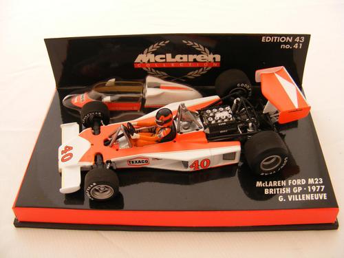 Fabricant : MINICHAMPS
Marque : McLaren Ford
Type : M23
Année : 1977
Echelle : 1/43
Couleur : Rouge/Blanc
Matière : MT
Référence fabricant : 530774340
Pilote :Gilles Villeneuve
Remarque : Série limitée British GP / GP d'Angleterre
Prix : 31 euros