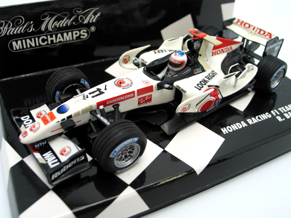 Fabricant : MINICHAMPS
Marque : Honda
Type : RA106
Année : 2006
Echelle : 1/43
Couleur : Blanc/Rouge/Noir
Matière : MT
Référence fabricant : 400060011
Pilote :Rubens Barrichello
Prix : 25 euros