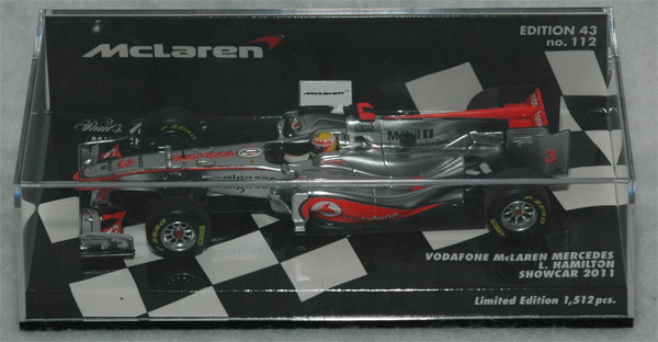 Fabricant : MINICHAMPS
Marque : McLaren Mercedes
Type : MP4/26
Année : 2011
Echelle : 1/43
Couleur : Argent/Rouge
Matière : MT
Référence fabricant : 530114373
Pilote :Lewis Hamilton
Remarque : Edition limitée Show Car