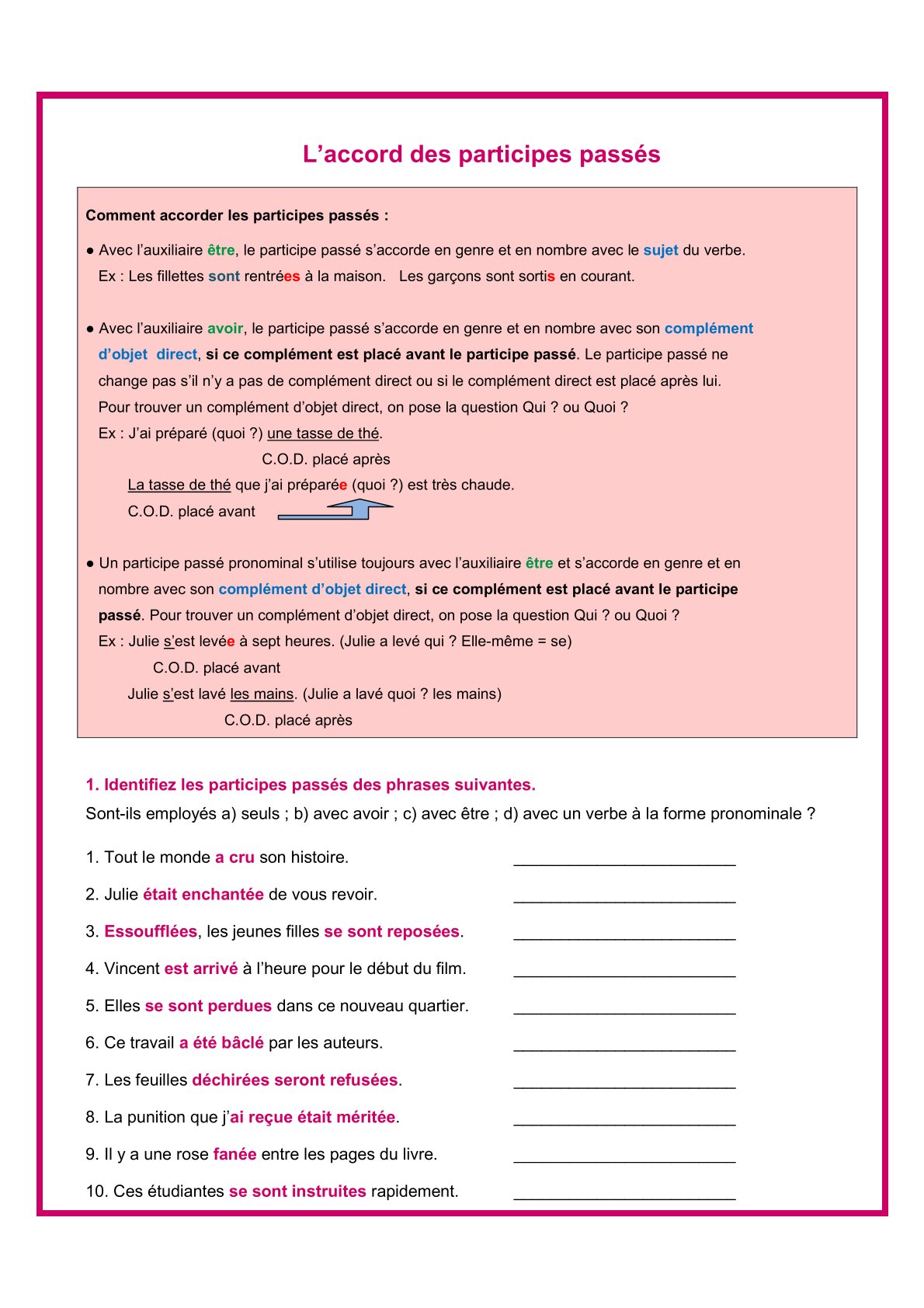 exercices,participe,passe