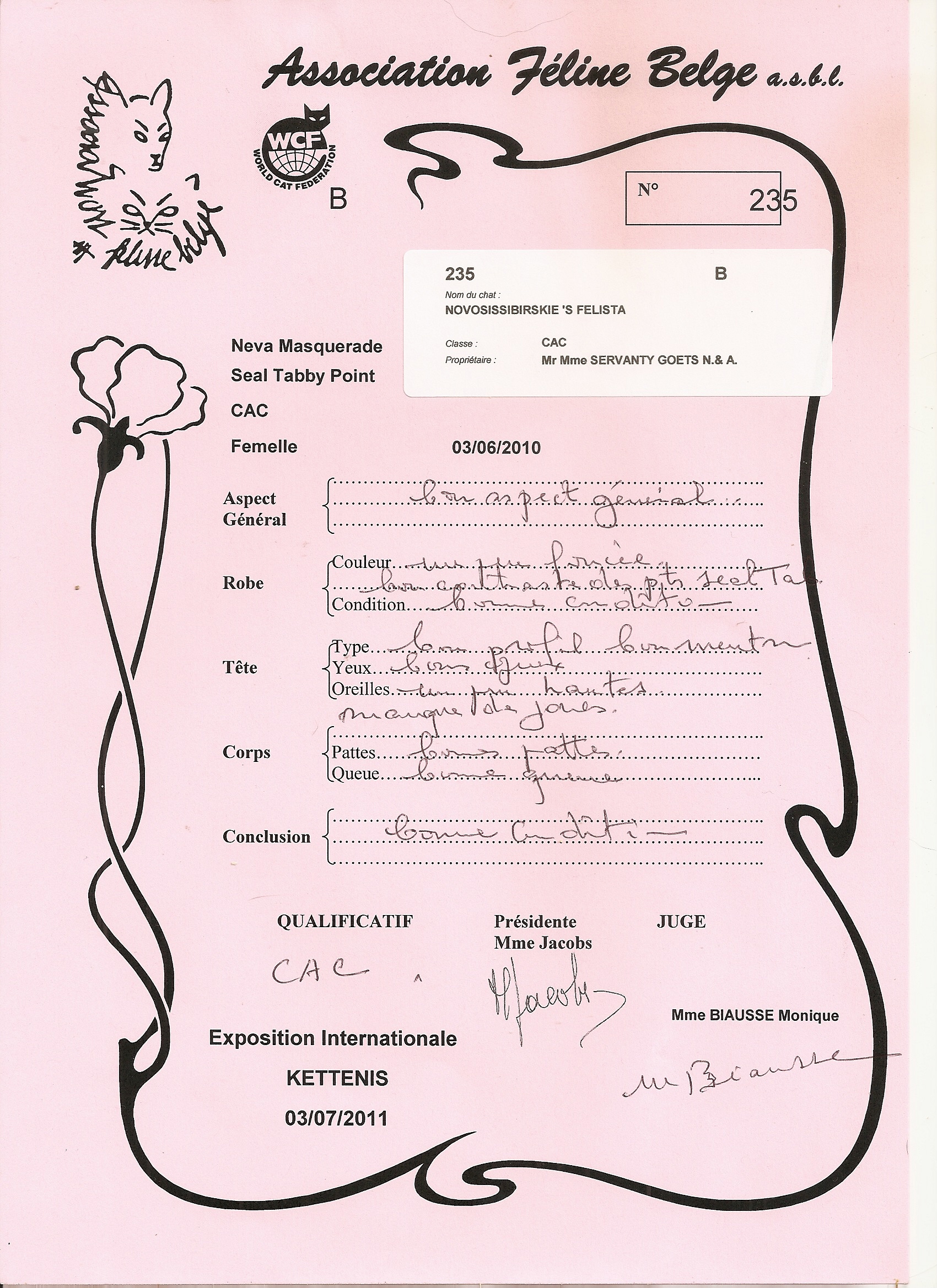 Rapport cac 3 kettenis 03 07 2011