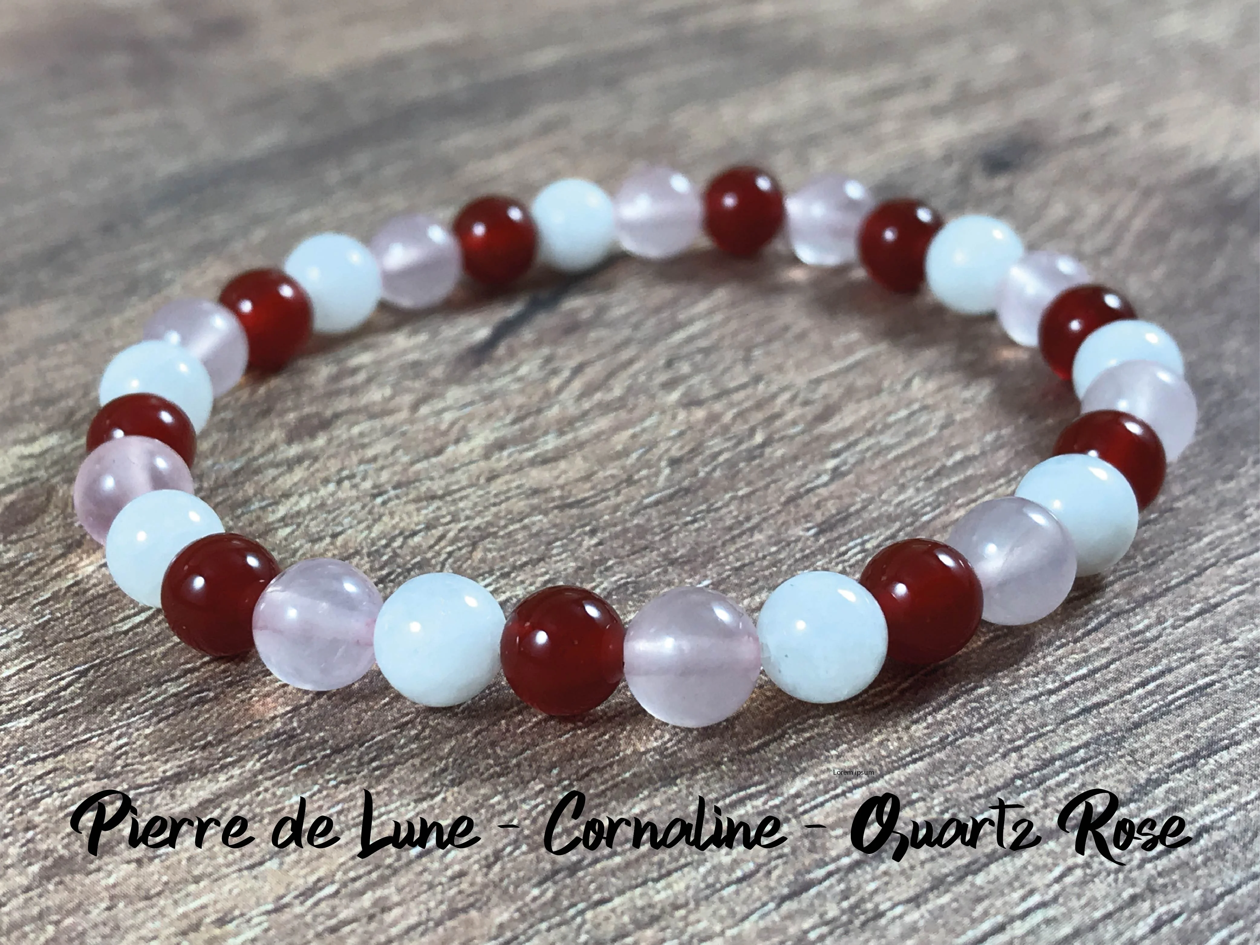 Bracelet Bien-être En Pierre De Lune Et Cornaline - Marque Bravig Maen - Neuf Avec étiquettes