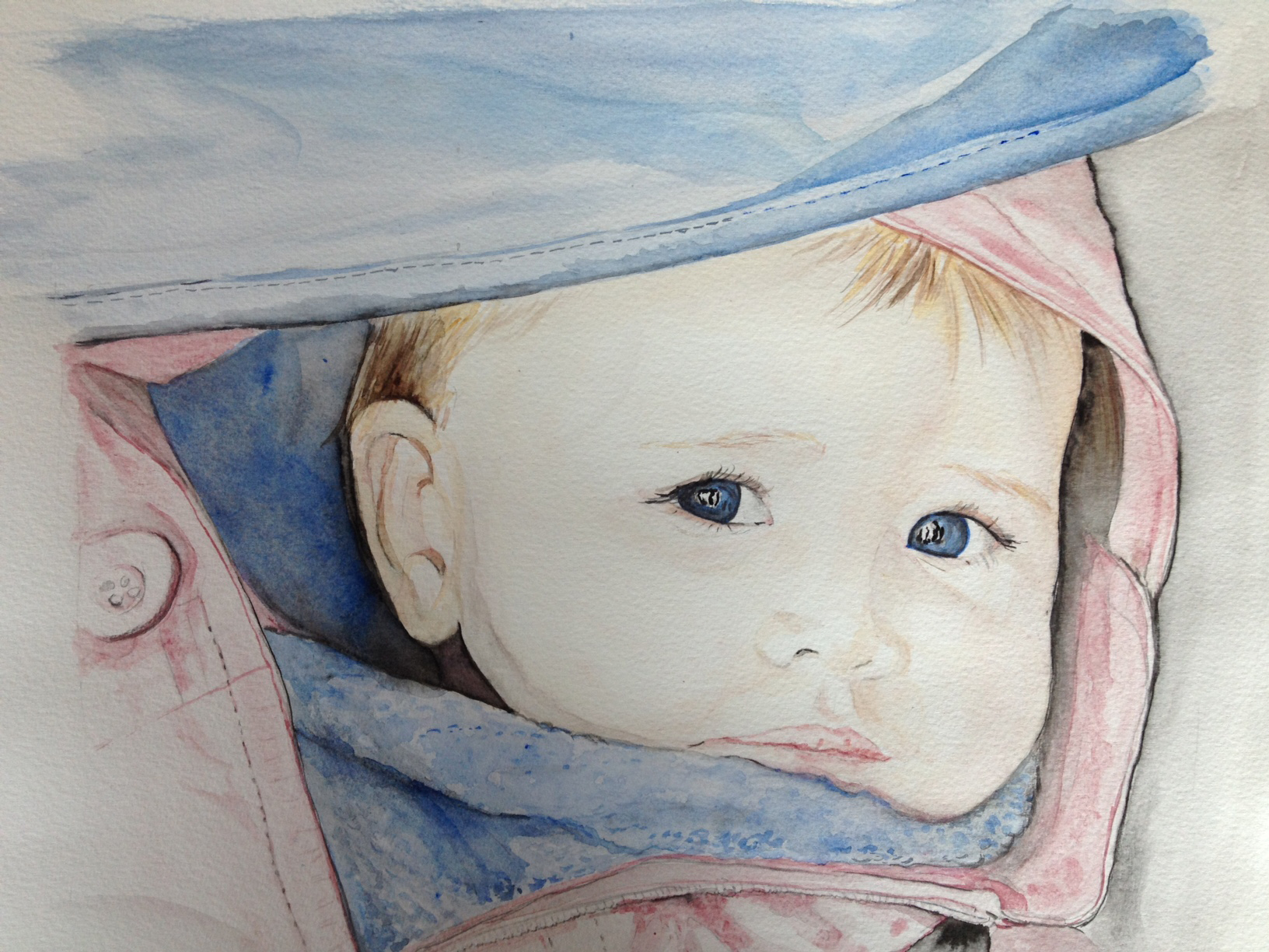 Portrait bebe aquarelle celine gourhand le gal dec2017
