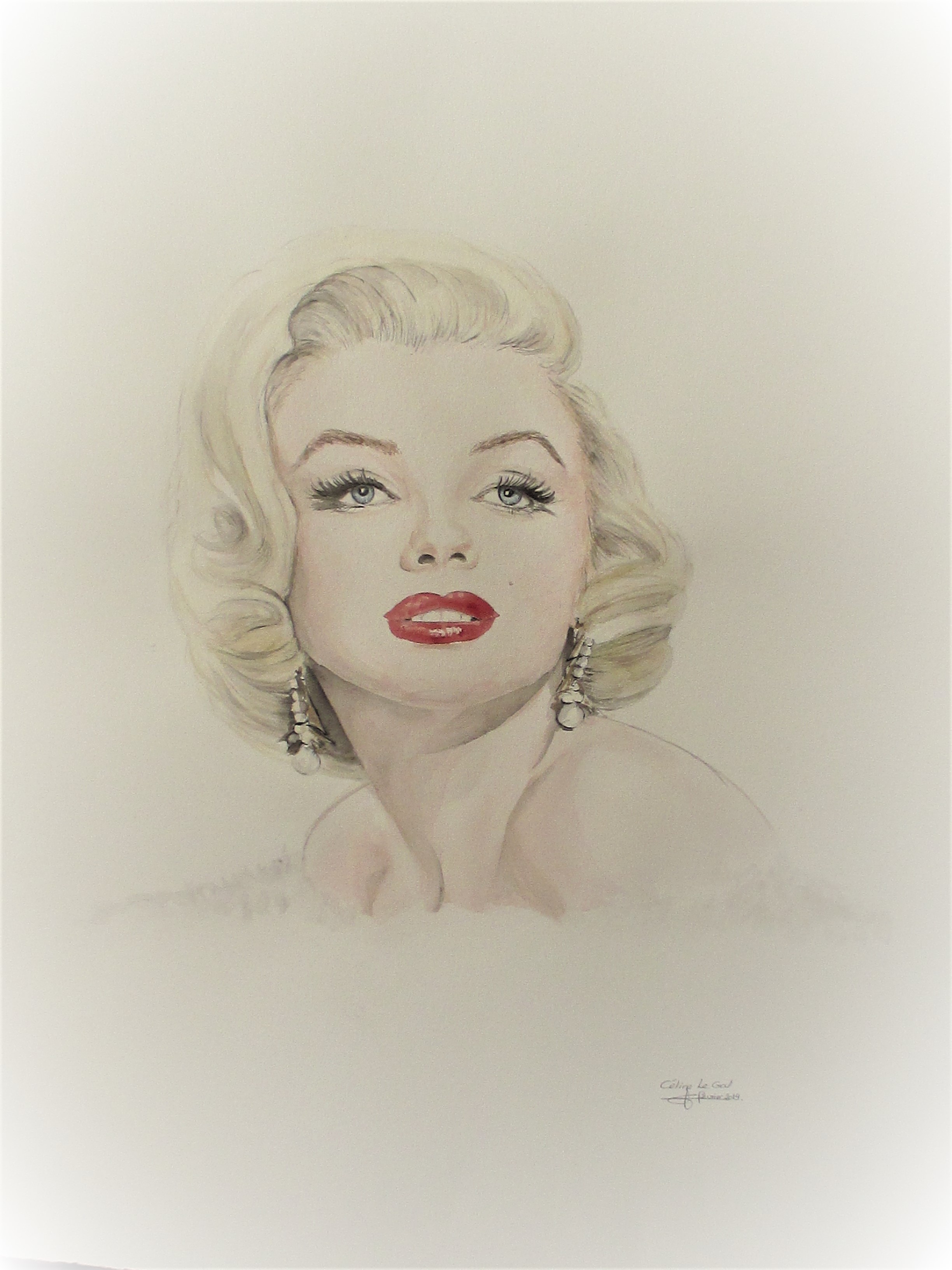 Marilyn monroe aquarelle 76x57 clegal2019