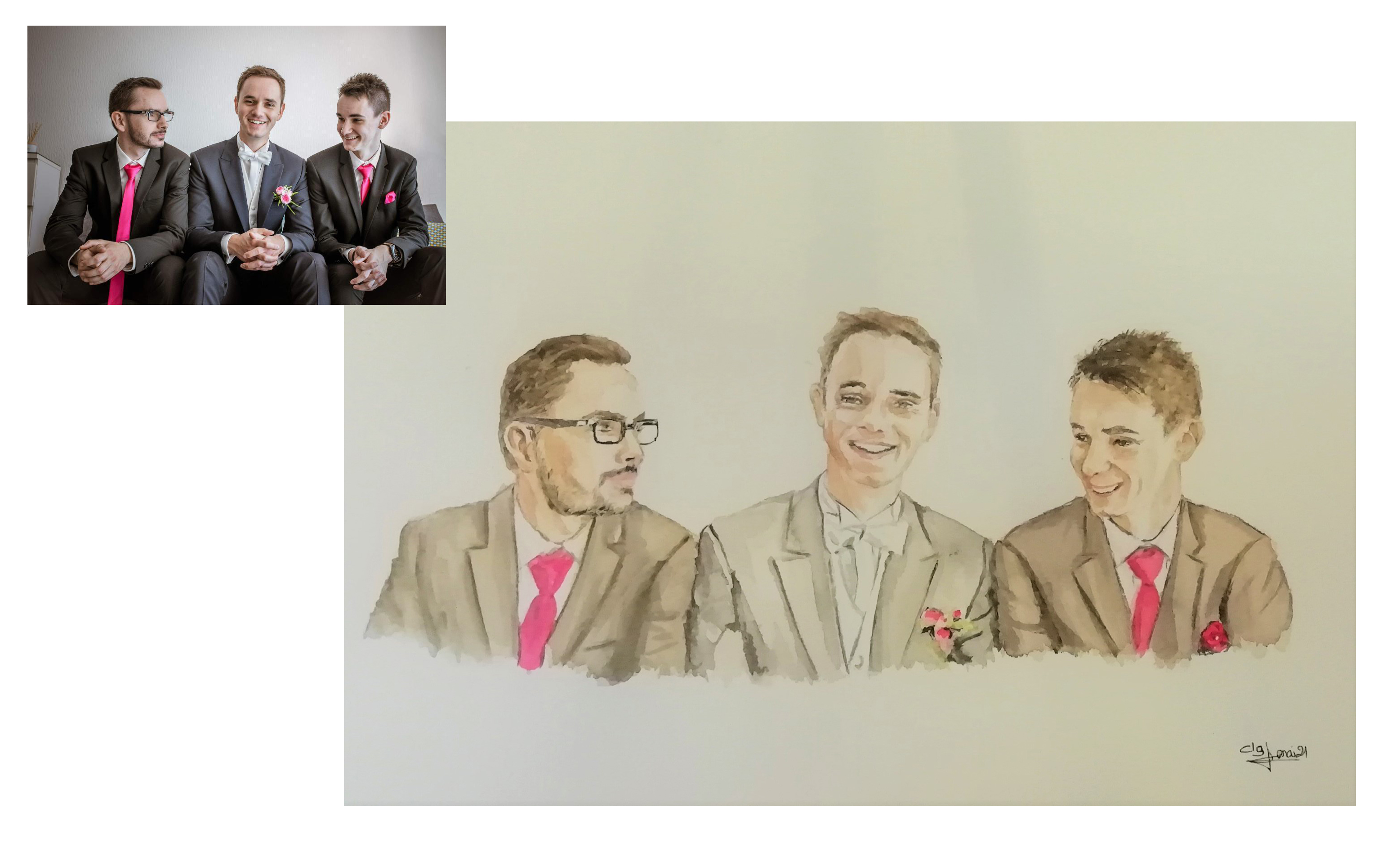 Portraitsaquarelle 3freresbis clgcupoftea