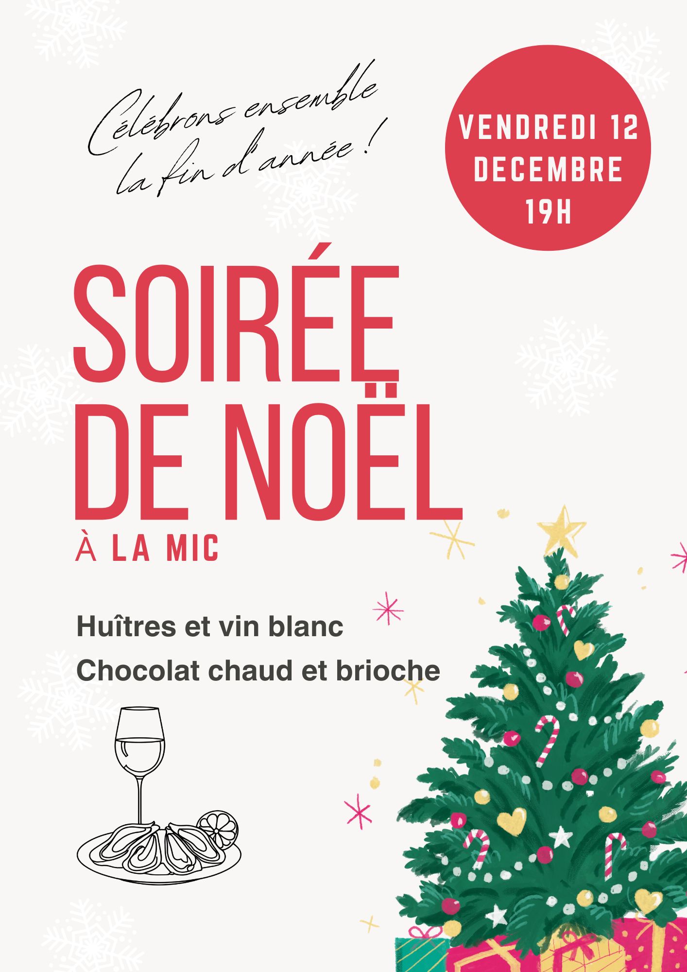 Repas de noel entreprise affiche invitation affichage soiree noel a4 2
