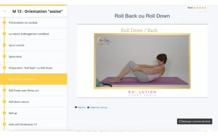 Formation elearning pilates roll down coach sportif