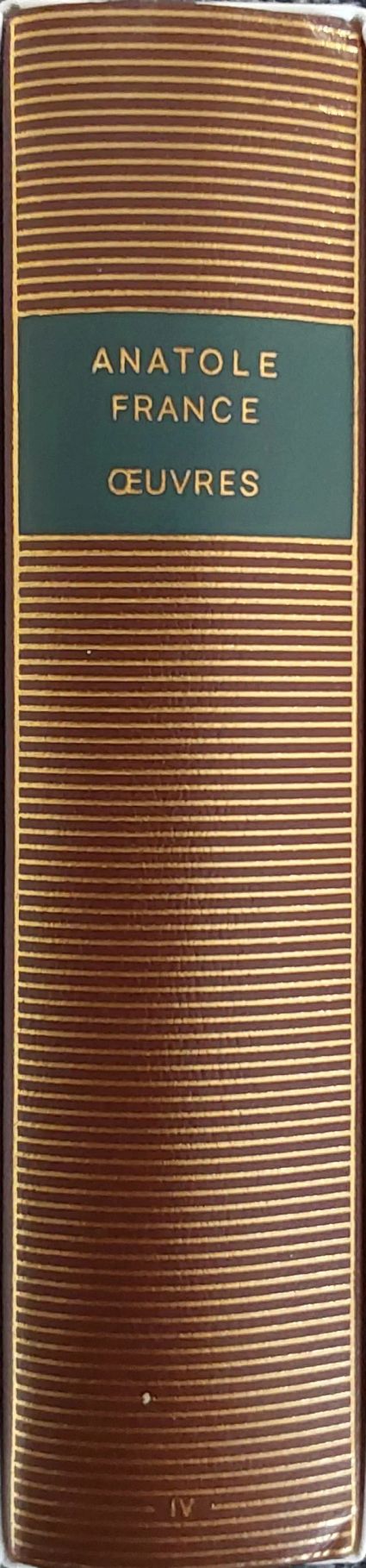 Volume 406 d'Anatole France danss la Bibliothèque de la Pléiade.