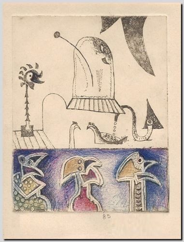 André Vereecken - 1985.05. Drie Voorbijwandelende figuren - Gravure sur cuivre