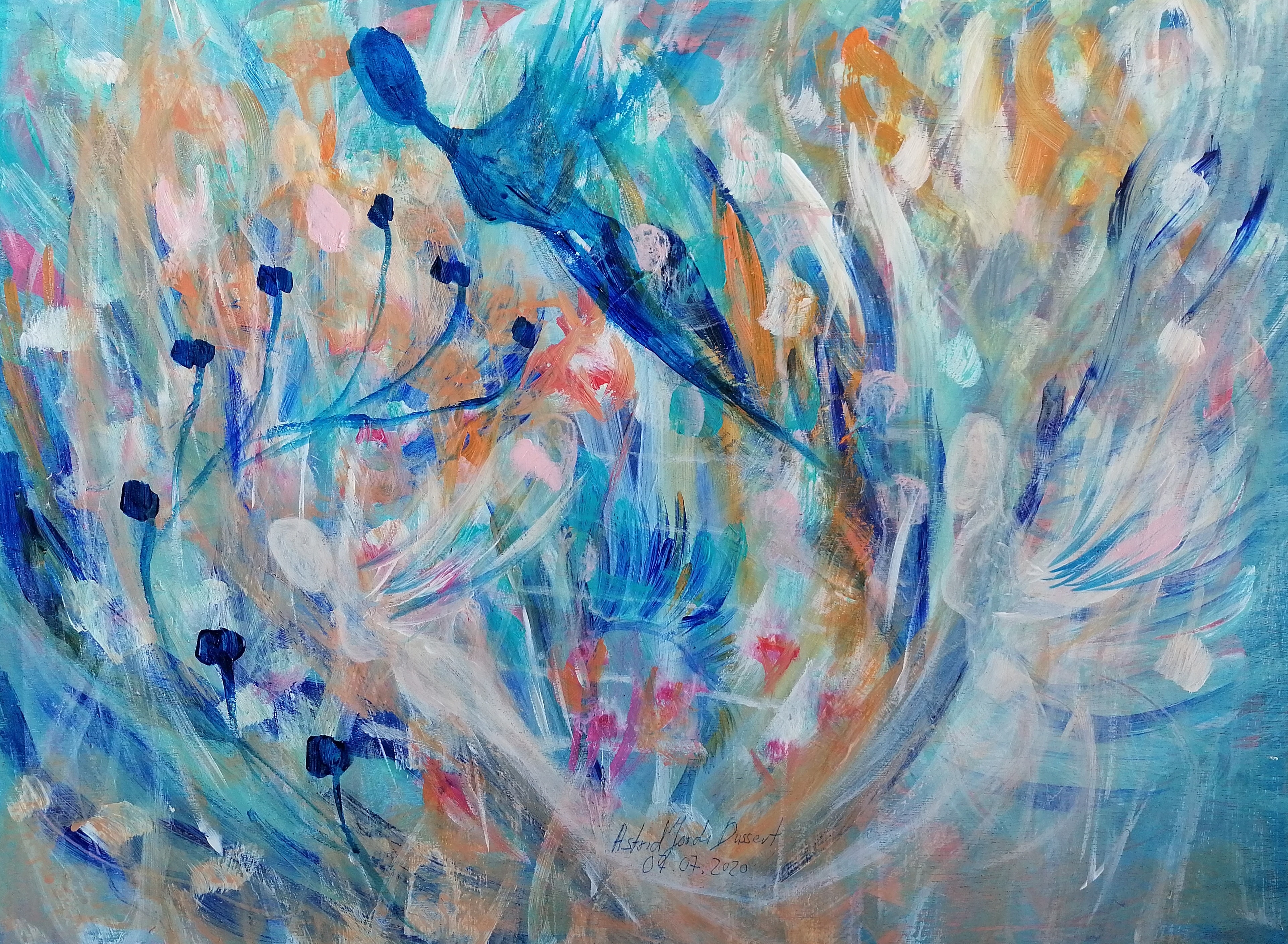 Douces fees acrylique 50 x 70 cm