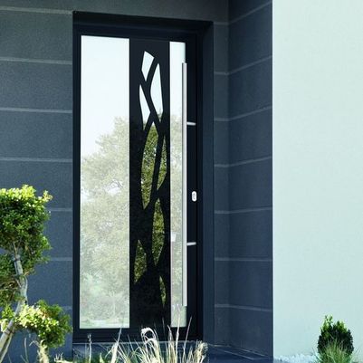 Portes d entree vitree avec effet miroir et monoblocs avec grands decors aluminium ou avec insert 003458168 product maxi