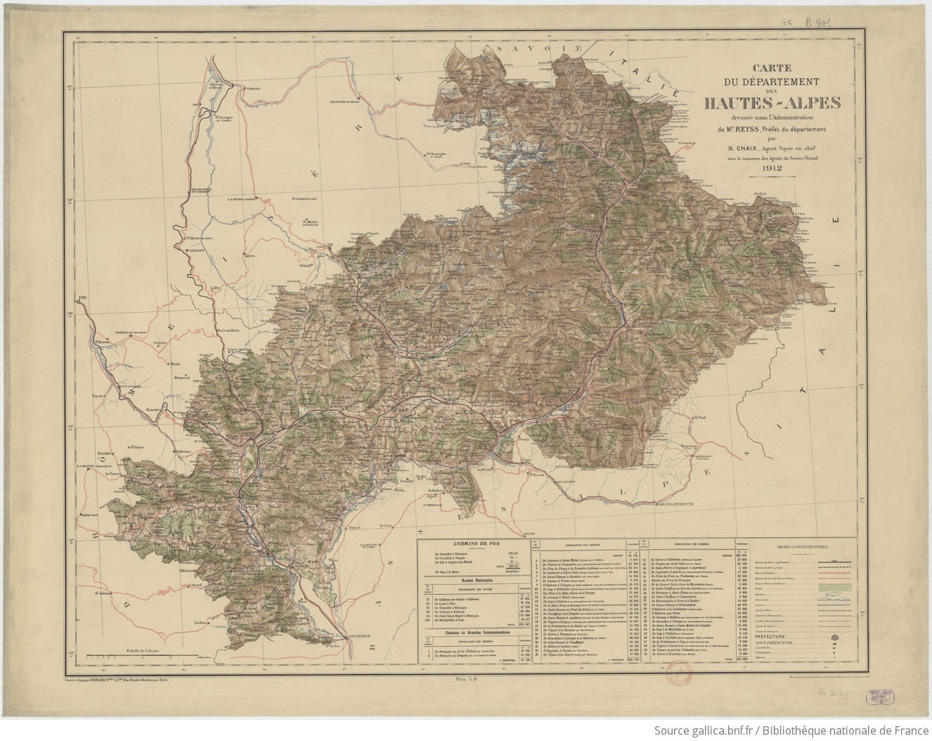 1912-Carte du de-partement des Hautes-Alpes -Chaix -18 btv1b532581477 1-1-