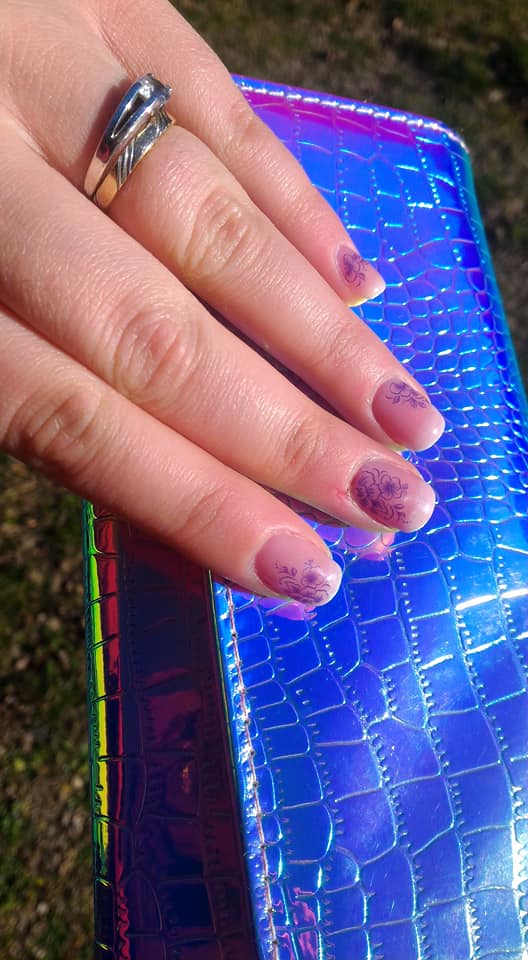 Photo french chrys nail art stickers violet fin