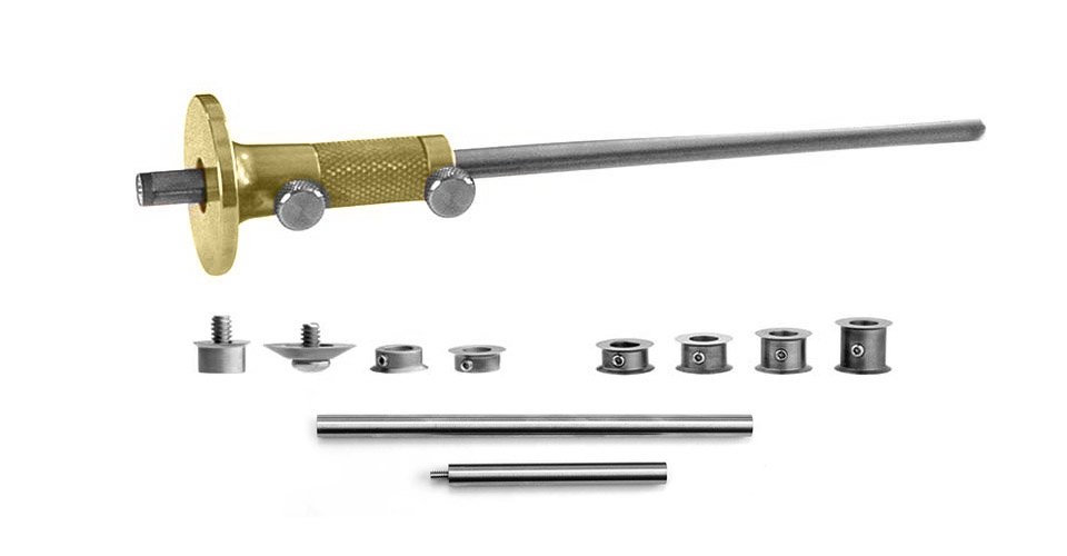 Le trusquin long Glen-Drake Deluxe et tous ses éléments..