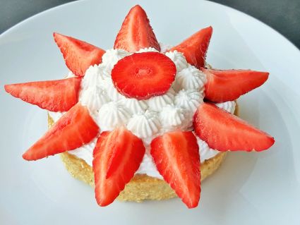 Fleur coco rhubarbe fraise gb dessert nutrition