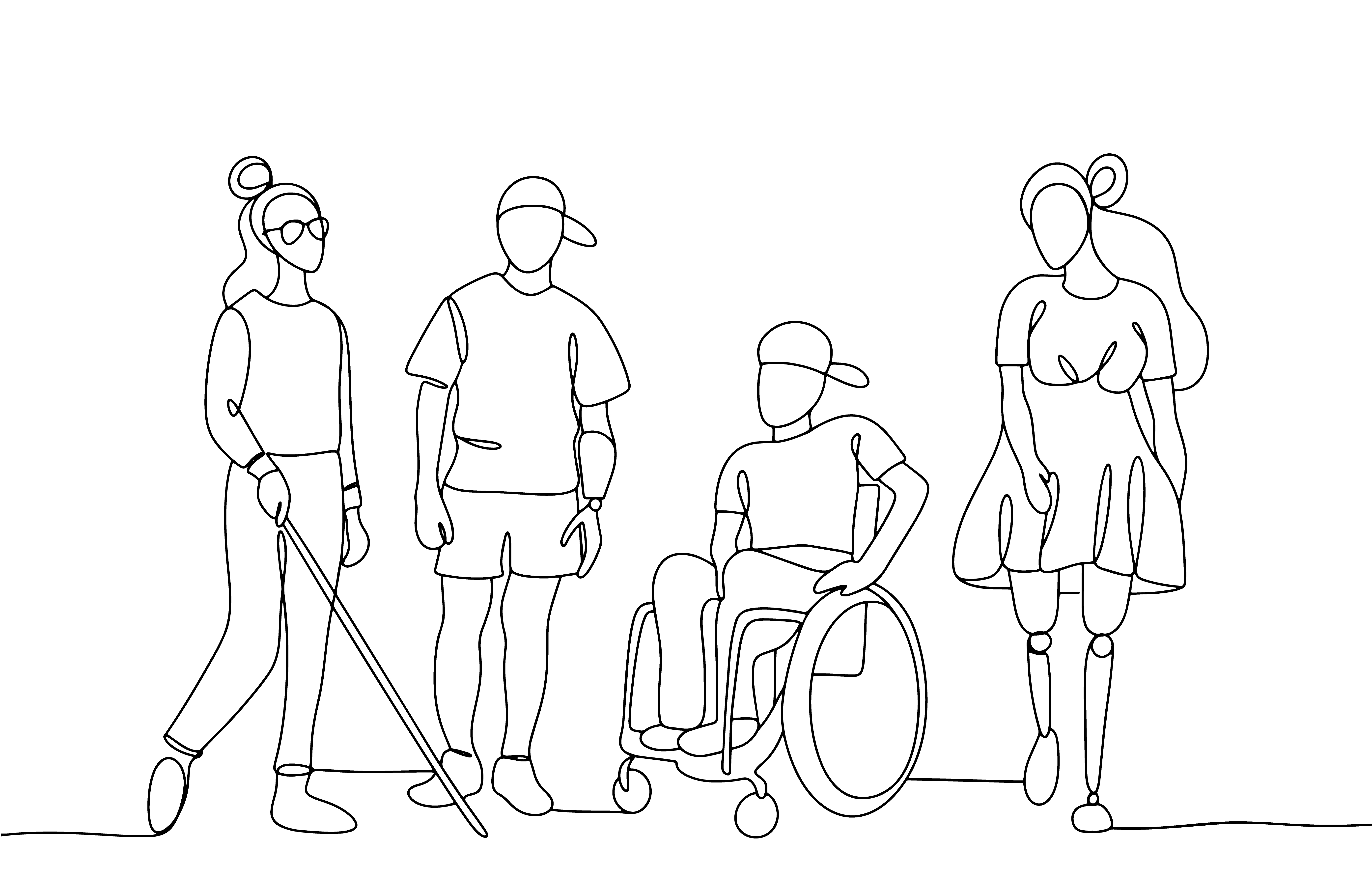 Disability-People-One-line-