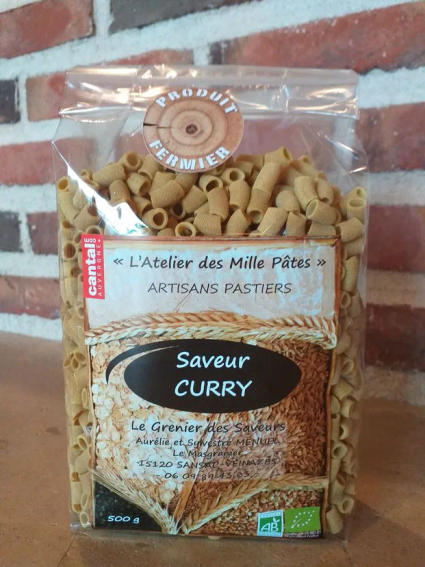 pâtes de blé dur bio saveur Curry proposées à l'AMAP de Murat