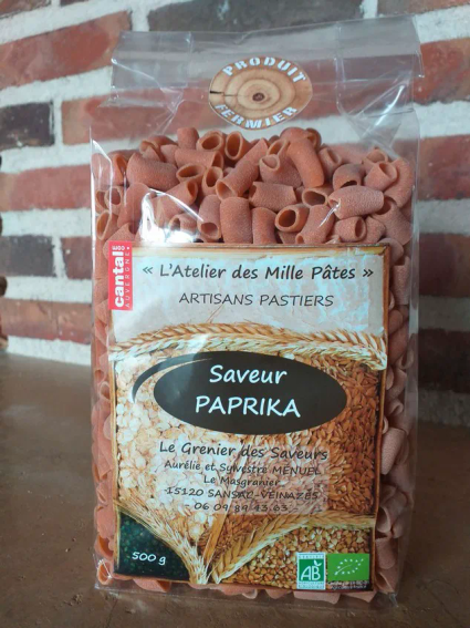pâtes de blé dur bio saveur Paptrika proposées à l'AMAP de Murat