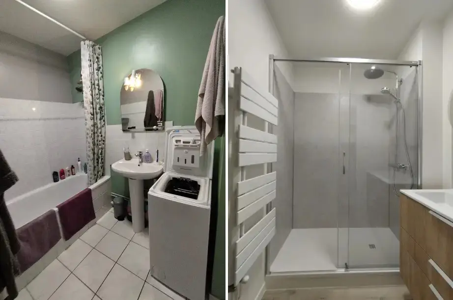 Remplacement d une baignoire par une douche a l italienne a bouguenais