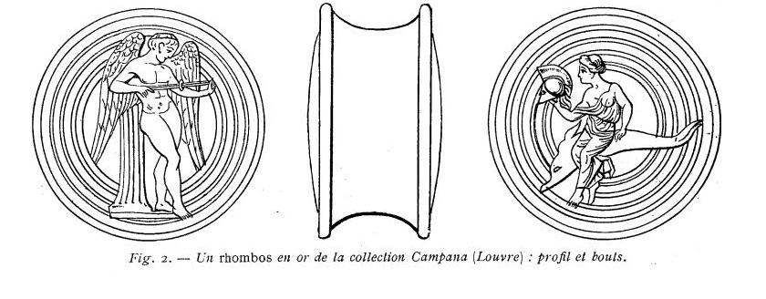 Rhombos ou rhombus, antiquité grecque, collection Campana