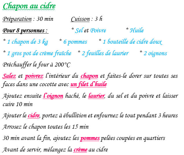 Chapon au cidre