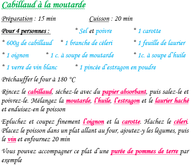Cabillaud a la moutarde