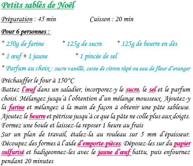 Petits sables de noel