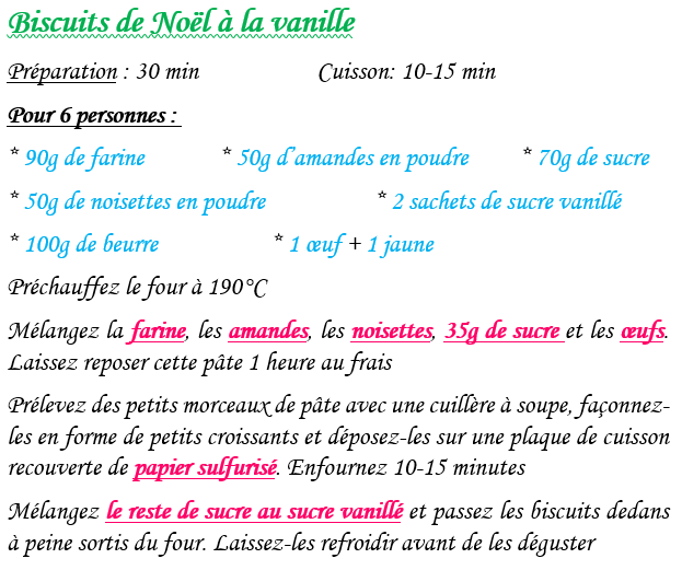Biscuits de noel a la vanille