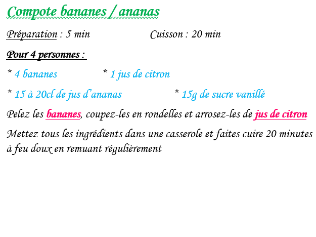 Compote bananes ananas