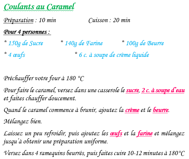 Coulants au caramel