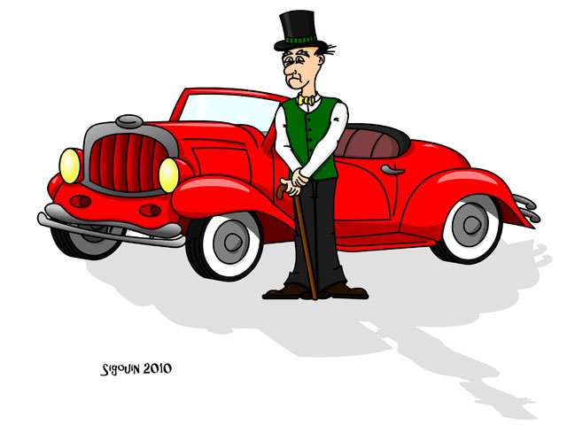 Vieux monsieur auto